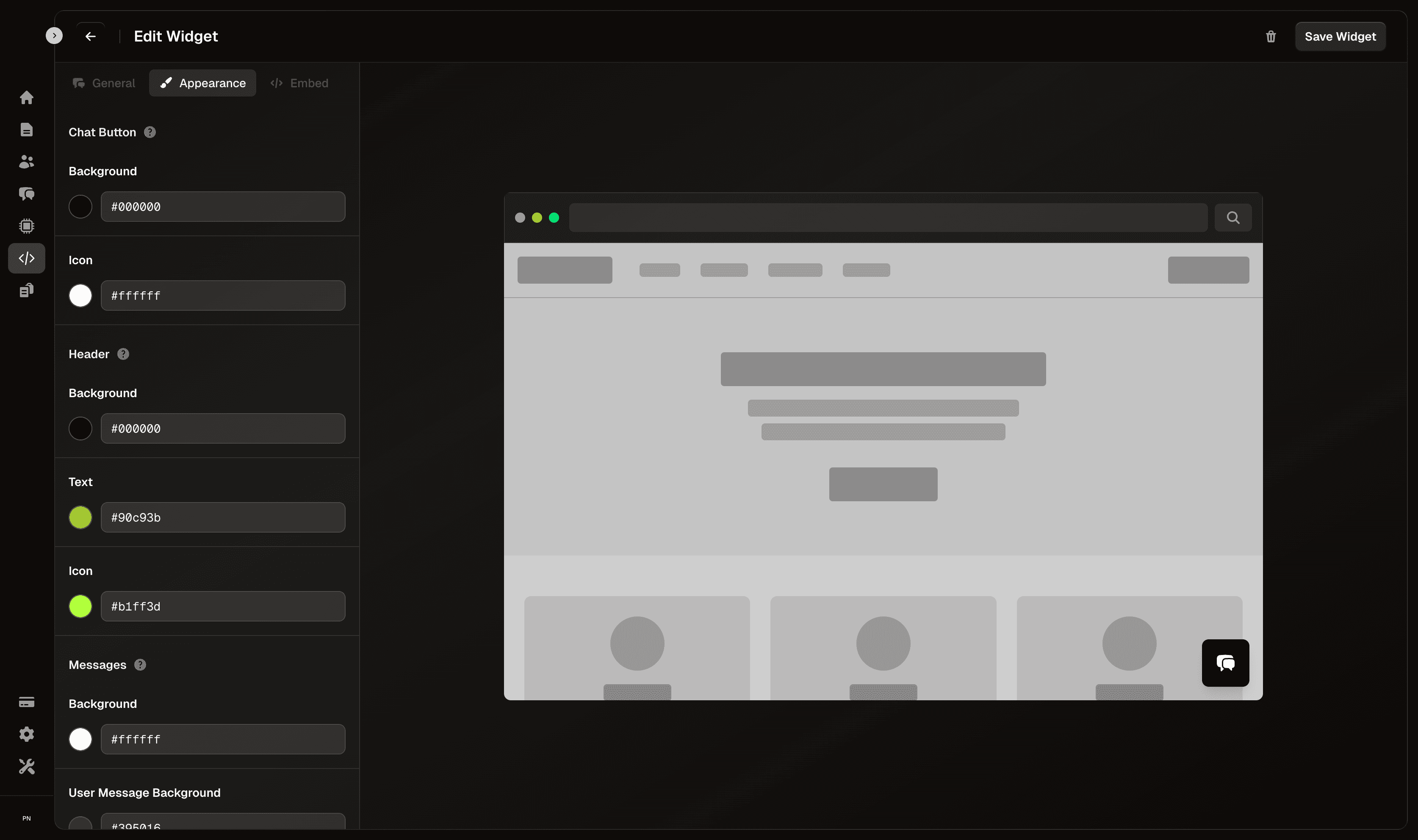Collection of customizable AI-powered widgets
